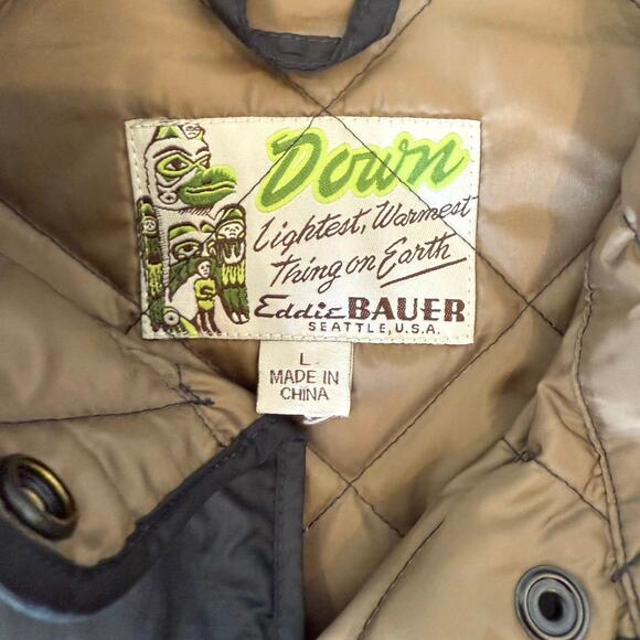 Eddie Bauer Goose Down 550 Jacket Women's Size Large Black Puffer Quilted - Picture 6 of 10